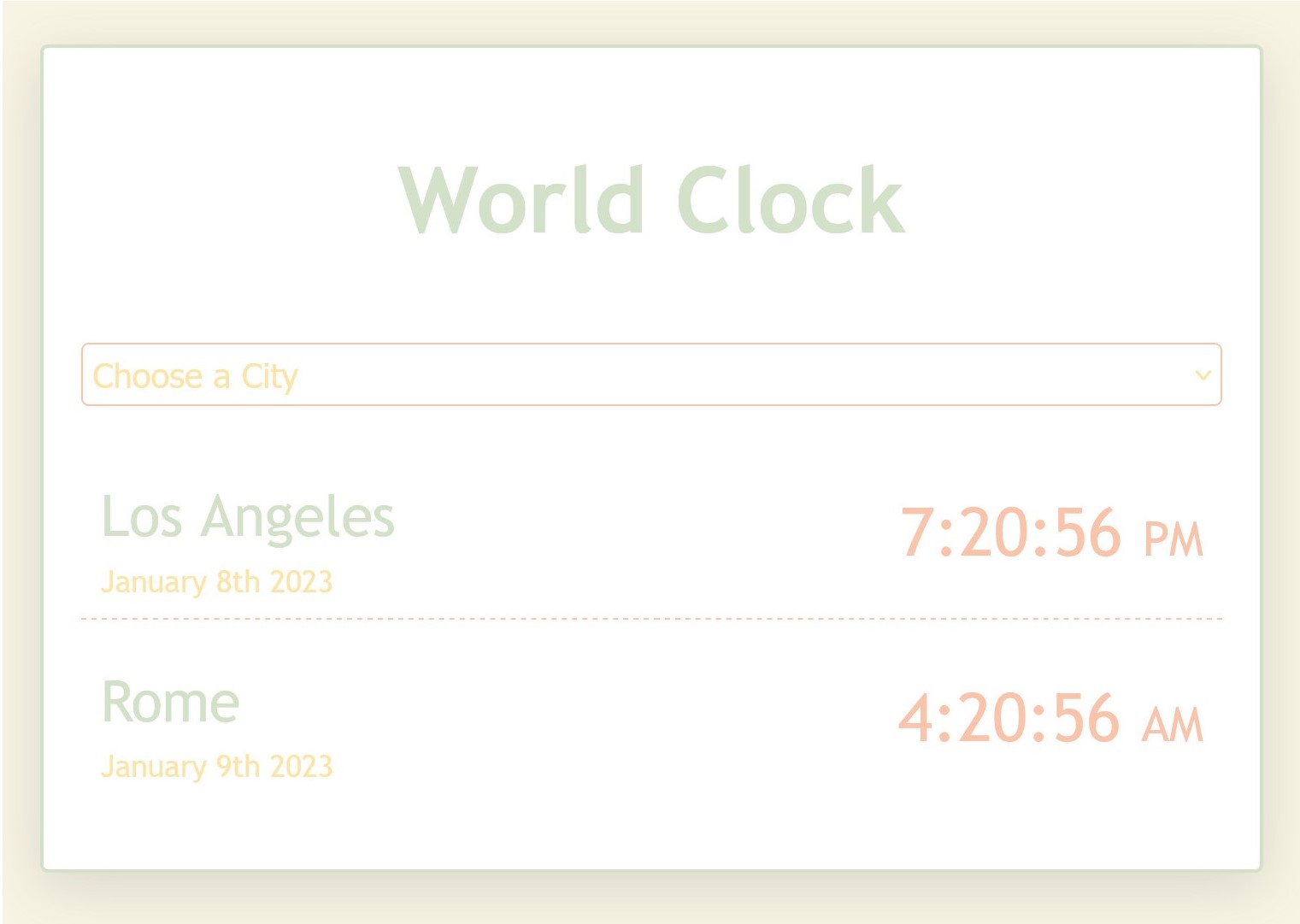 World Clock Application